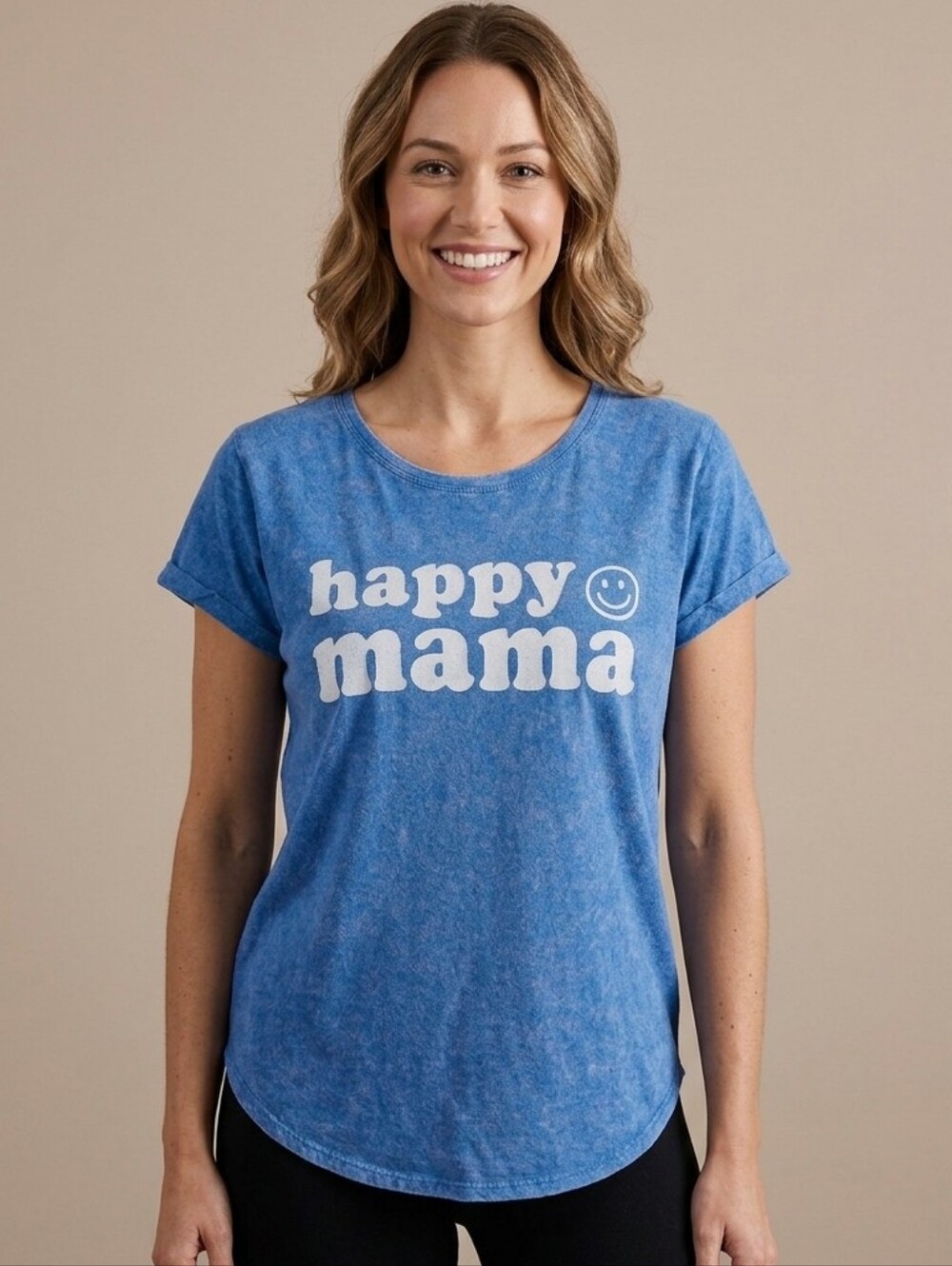 Happy Mama Blue Mother's Day Shirt Size L